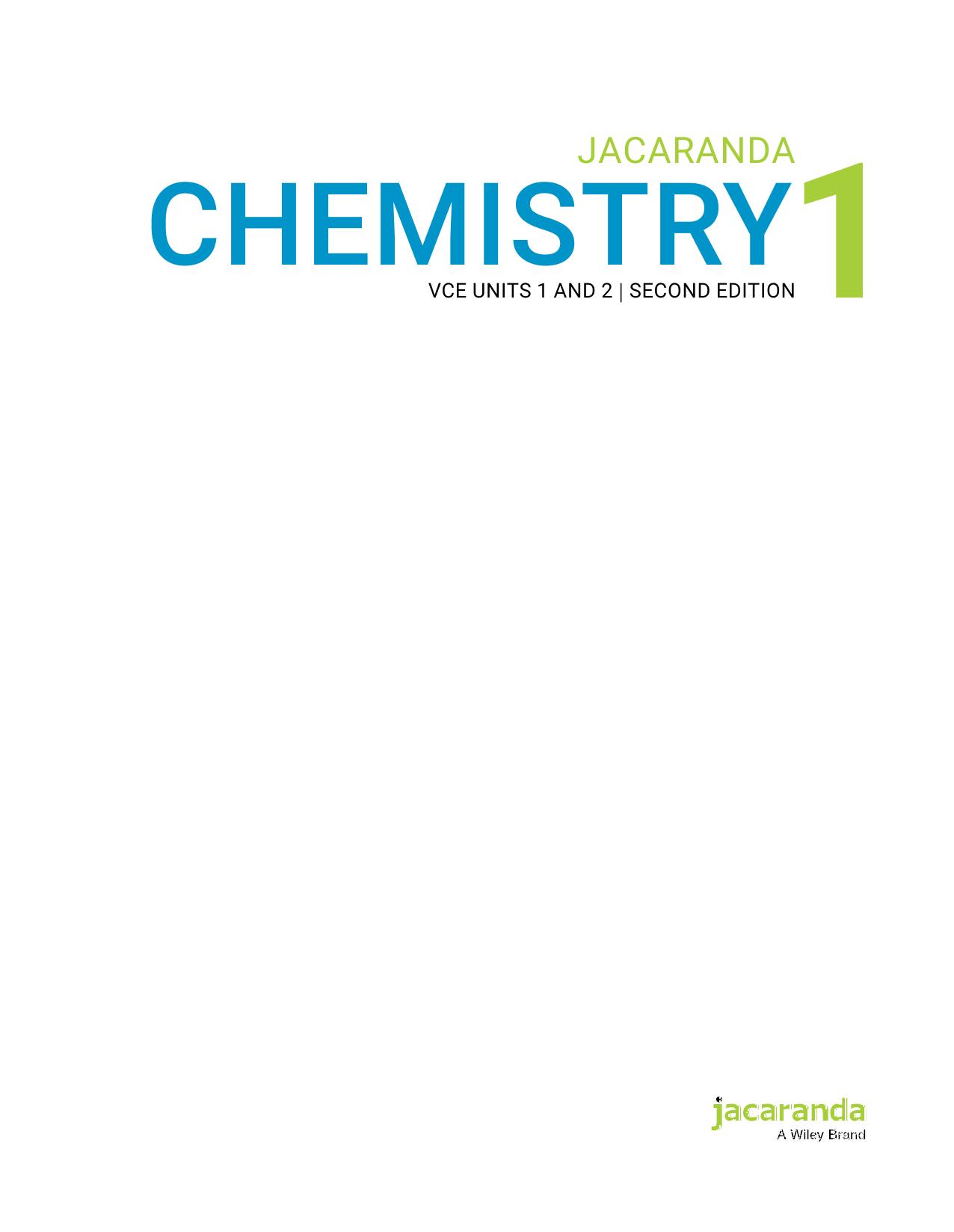 Jacaranda Chemistry VCE Units 1, 2 Cover