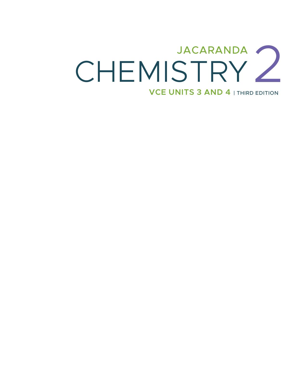 Jacaranda Chemistry 2 VCE Units 3, 4-John Wiley, Sons Australia (2024 Cover