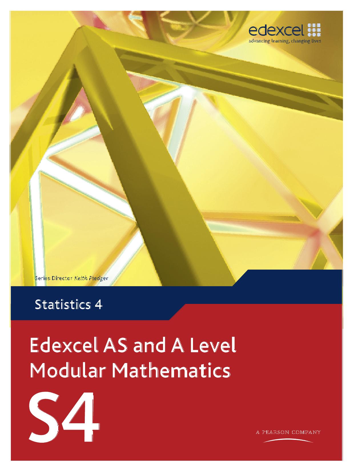 Edexcel AS and A Level Modular Mathematics: Statistics 4 Cover