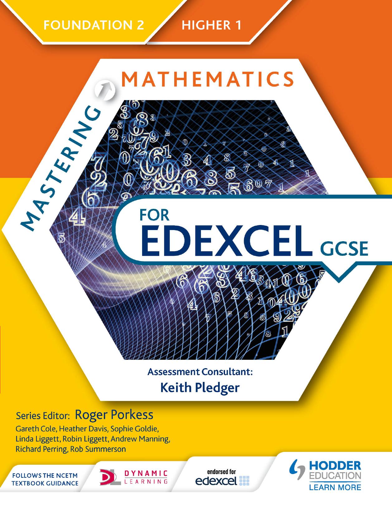Mastering Mathematics for Edexcel GCSE: Foundation 2 / Higher 1 Cover