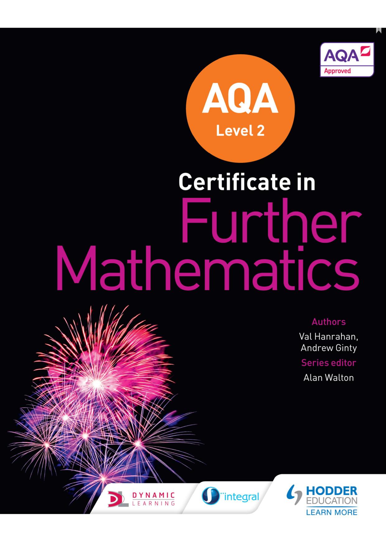 AQA Level 2 Certificate in Further Mathematics Cover