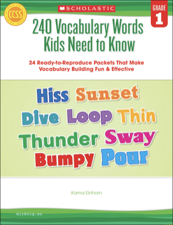 240 Vocabulary Words Kids Need to Know: Grade 1 Cover