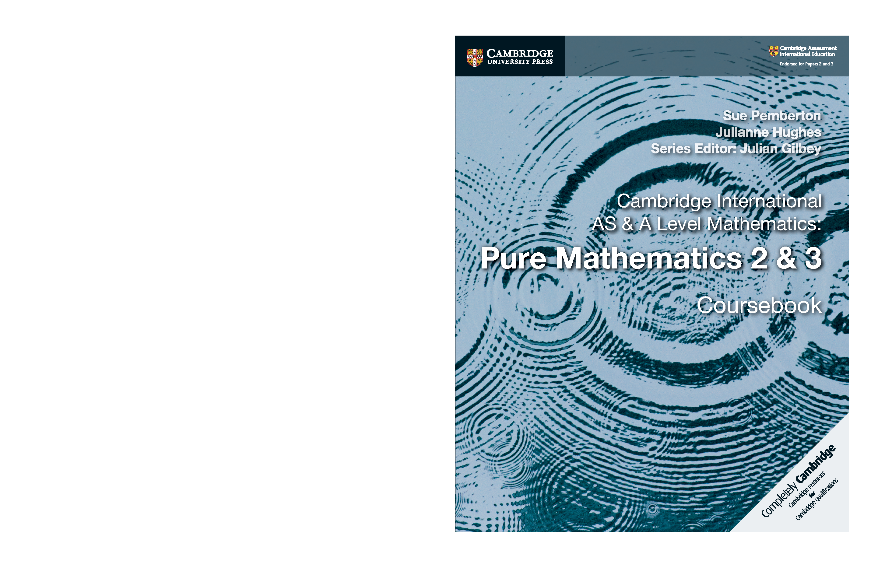 Cambridge International AS & A Level Mathematics: Pure Mathematics 2 & 3 Coursebook Cover