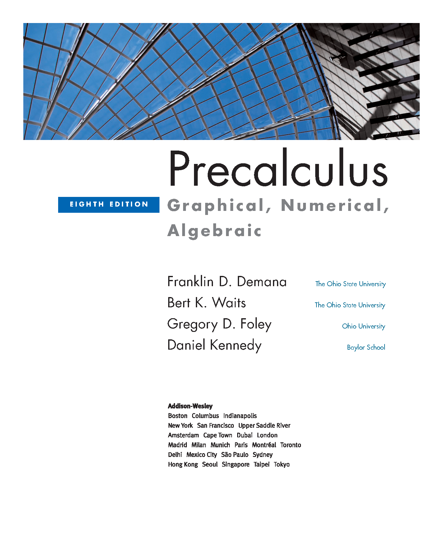 Precalculus: Graphical, Numerical, Algebraic (8th Edition) Cover