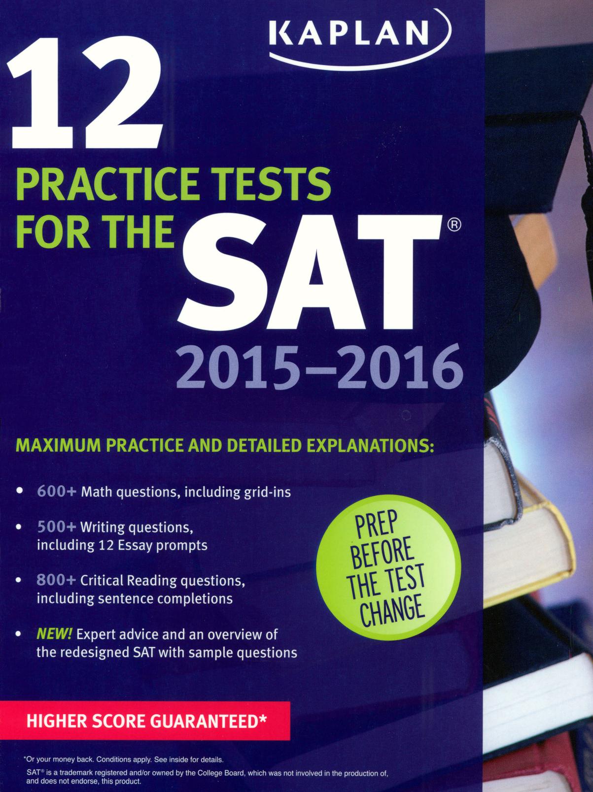 12 Practice Tests for the SAT 2015-2016 Cover