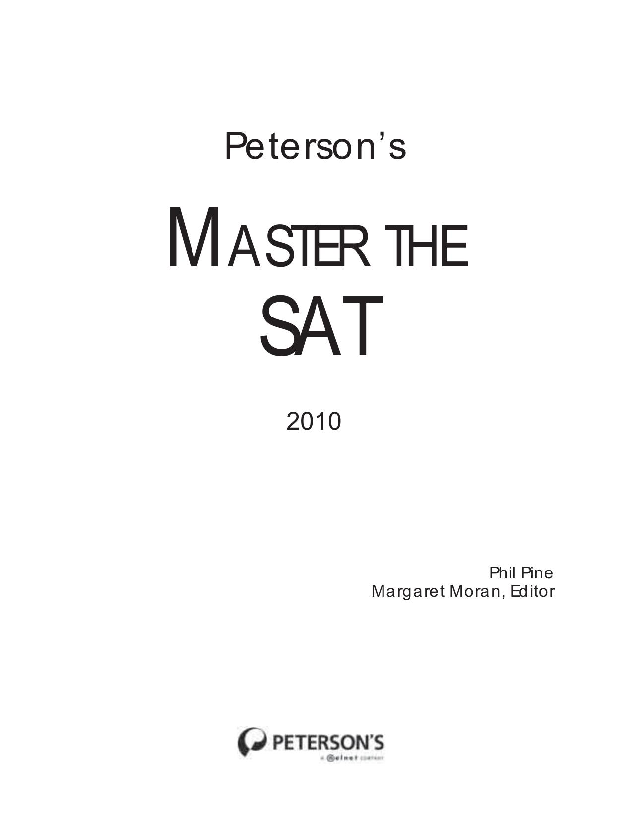 Master the SAT 2010 Cover