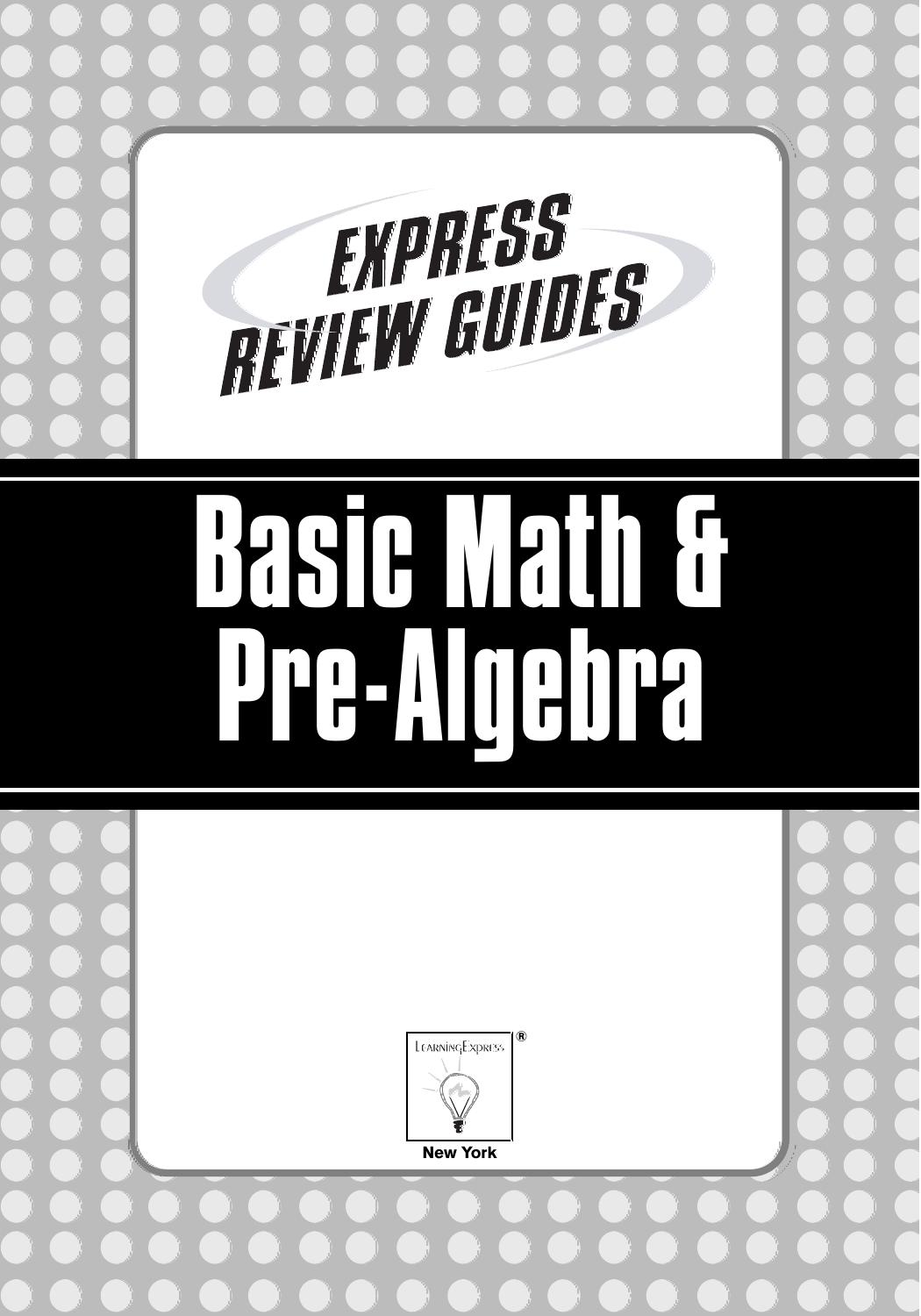 Express Review Guides: Basic Math & Pre-Algebra Cover