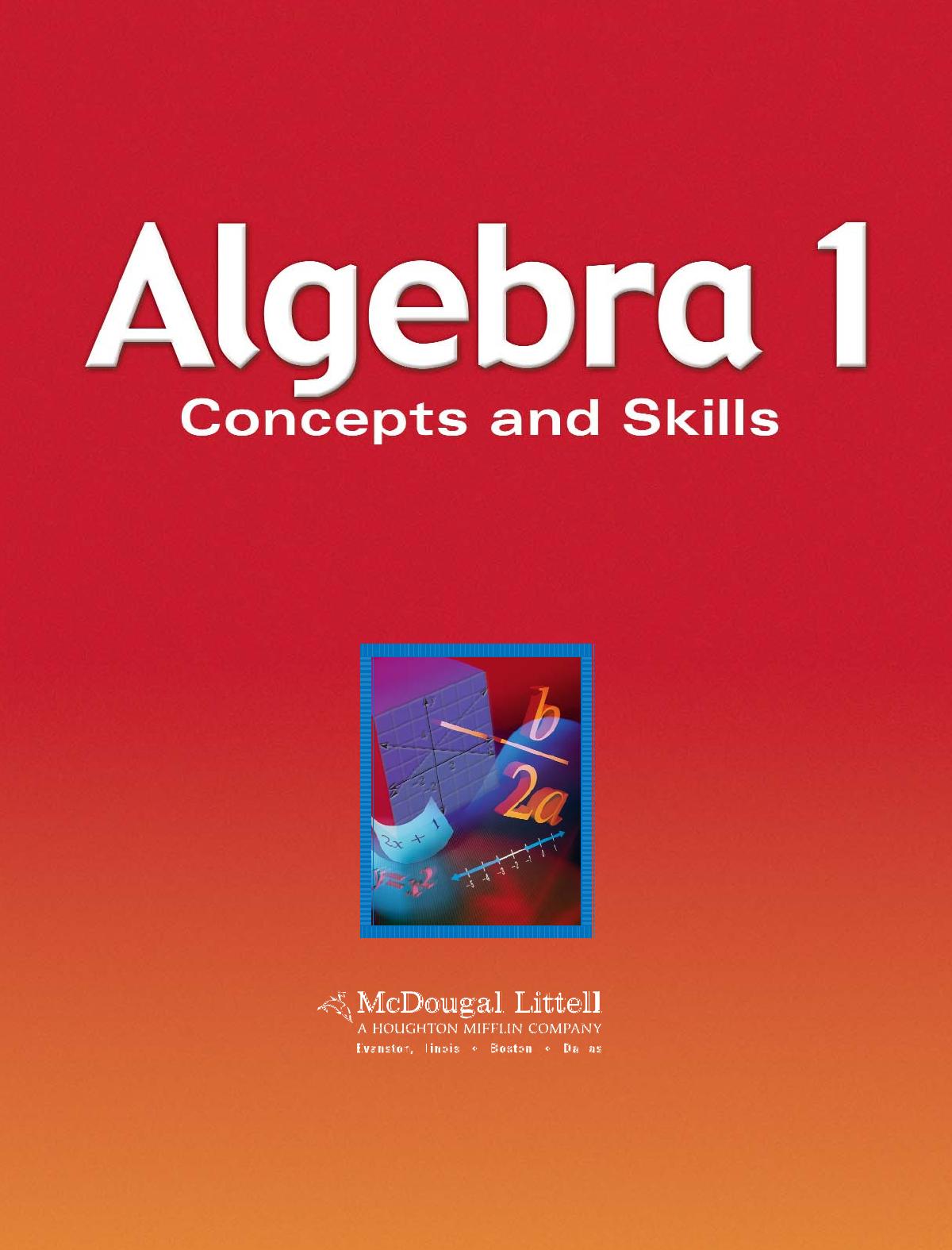 Algebra 1: Concepts and Skills Cover