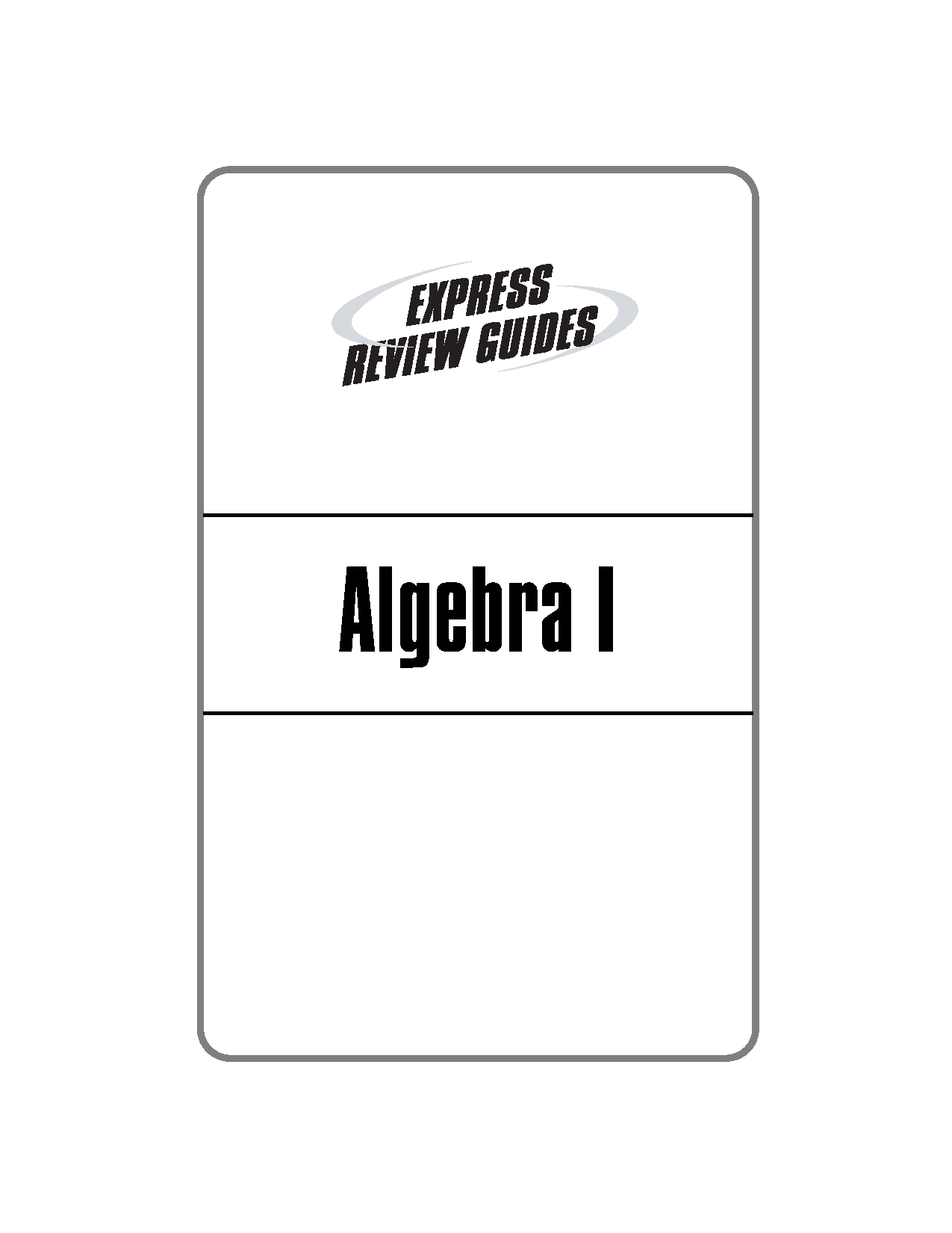 Express Review Guides: Algebra I Cover