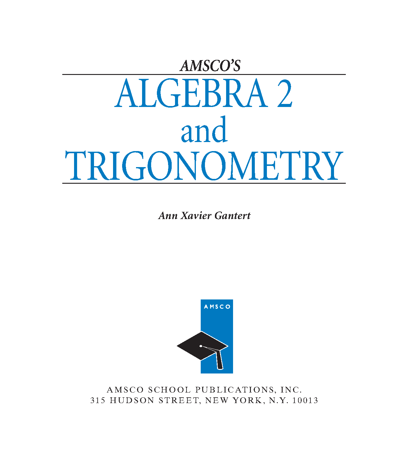 Amsco's Algebra 2 and Trigonometry Cover