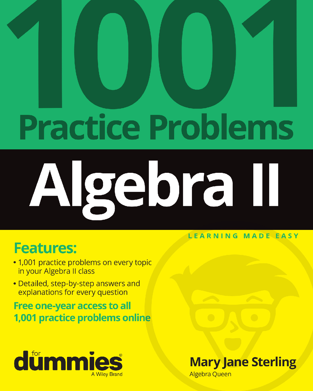 Algebra II: 1001 Practice Problems For Dummies Cover