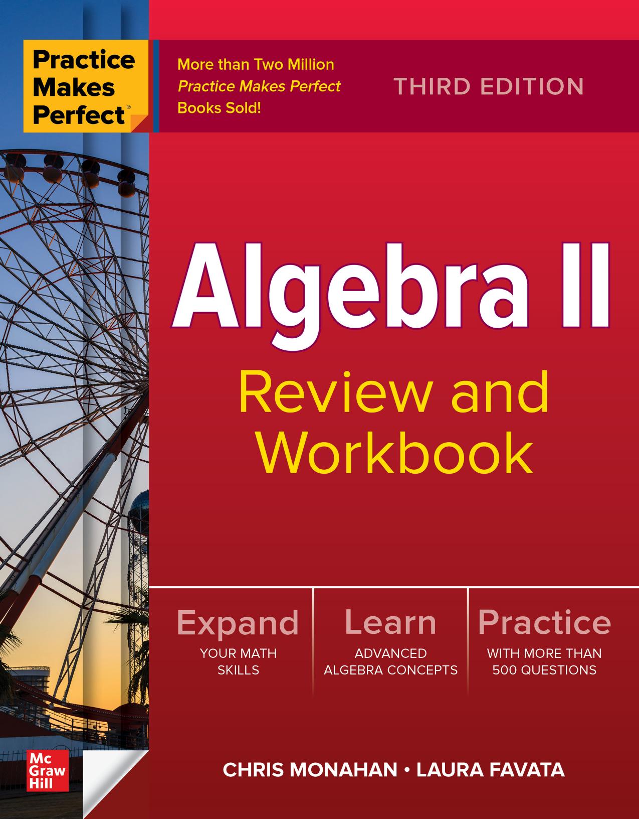 Practice Makes Perfect: Algebra II Review and Workbook (3rd Edition) Cover
