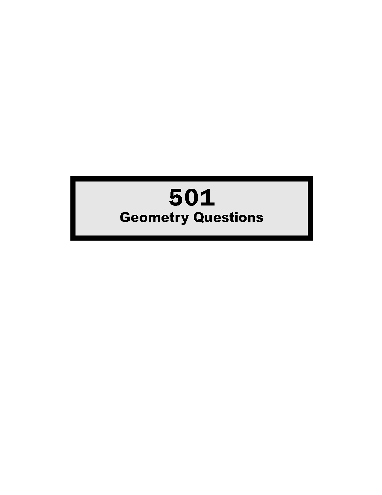 501 Geometry Questions Cover