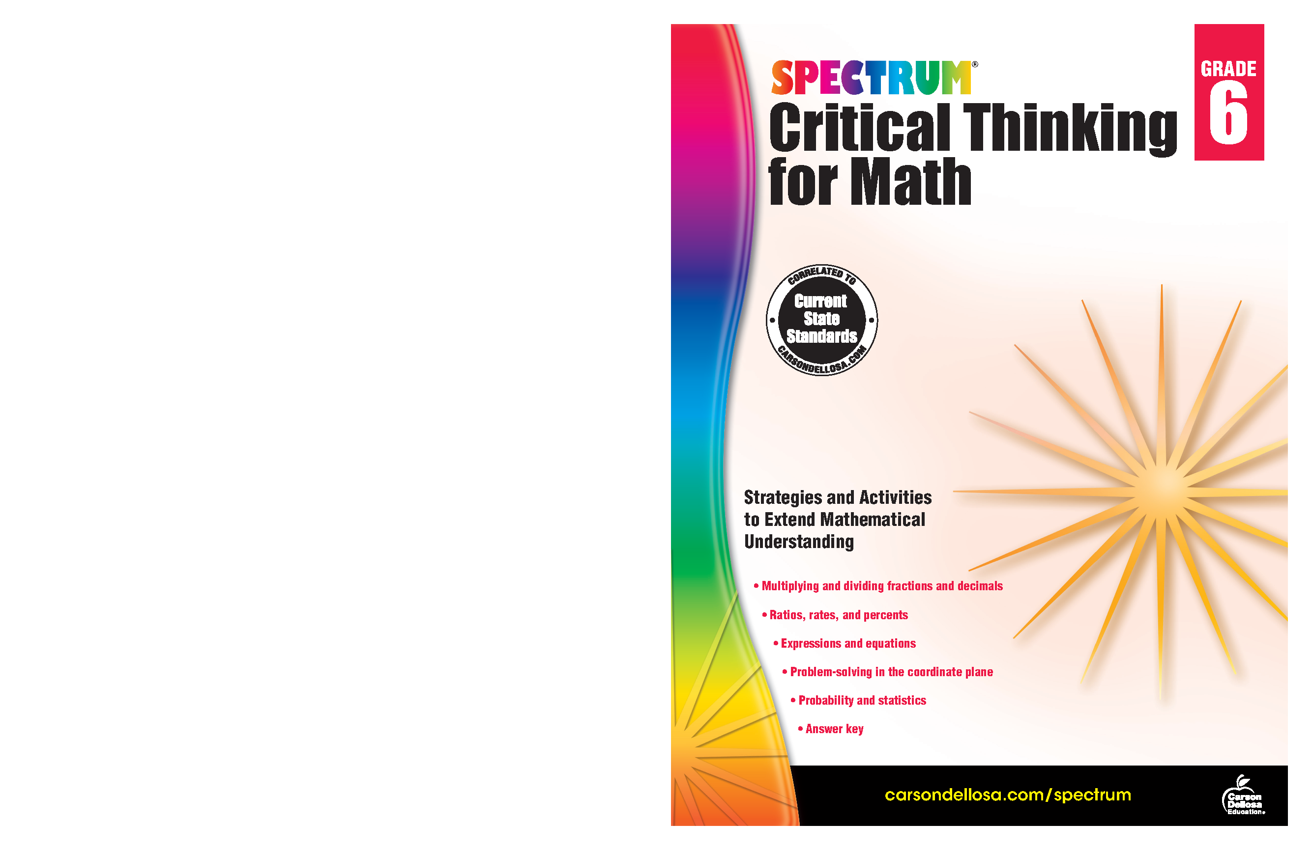 Spectrum Critical Thinking for Math, Grade 6 Cover