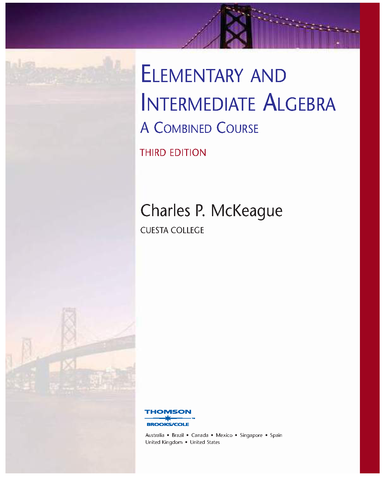 Elementary and Intermediate Algebra (3rd Edition) Cover