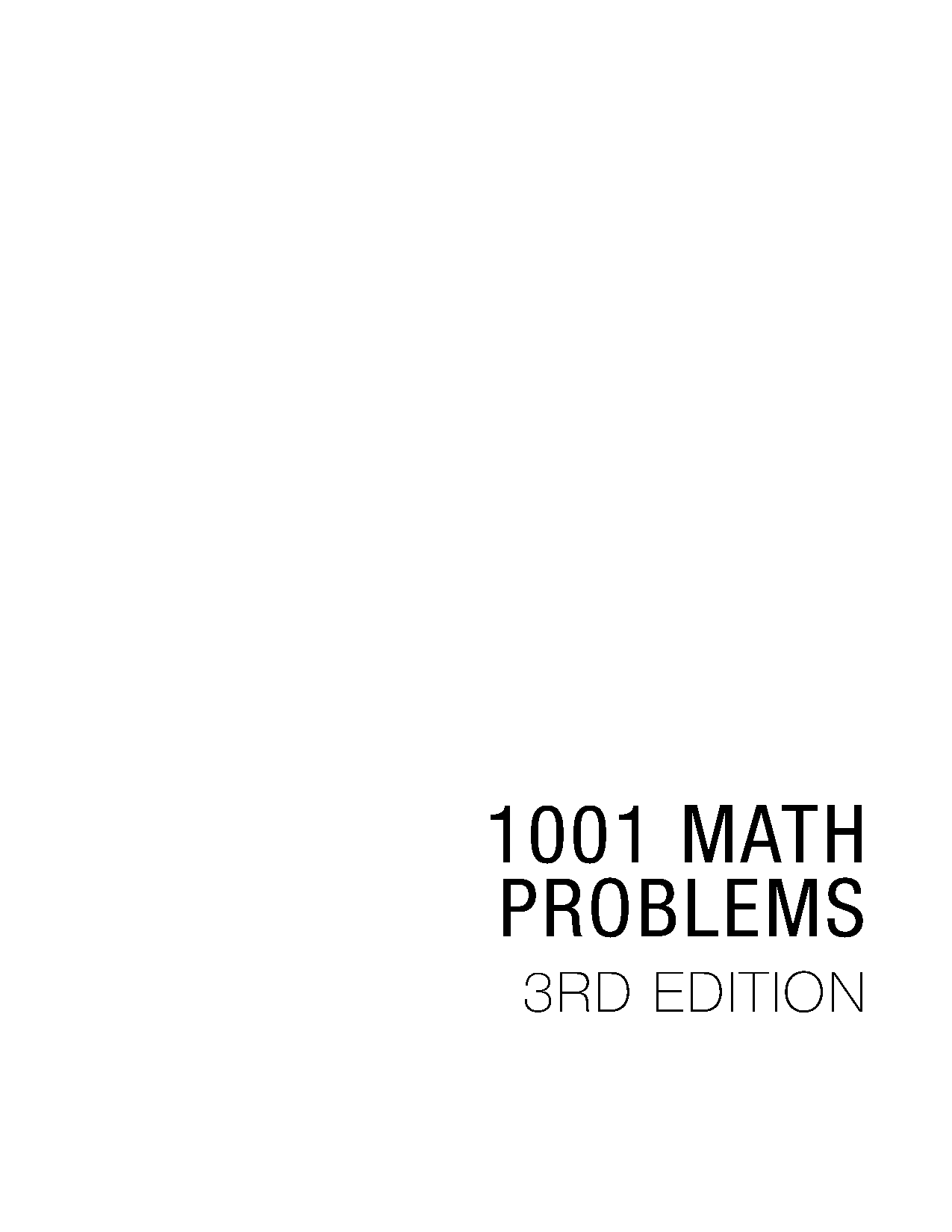 1001 Math Problems (3rd Edition) Cover