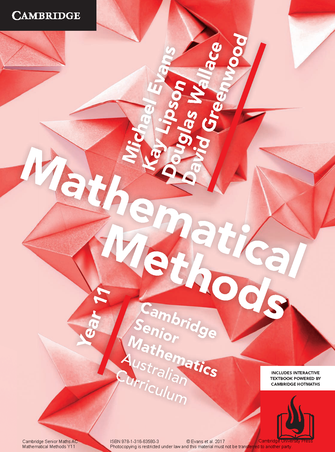 CSM AC Mathematical Methods Year 11 (Textbook & Hotmaths) Cover