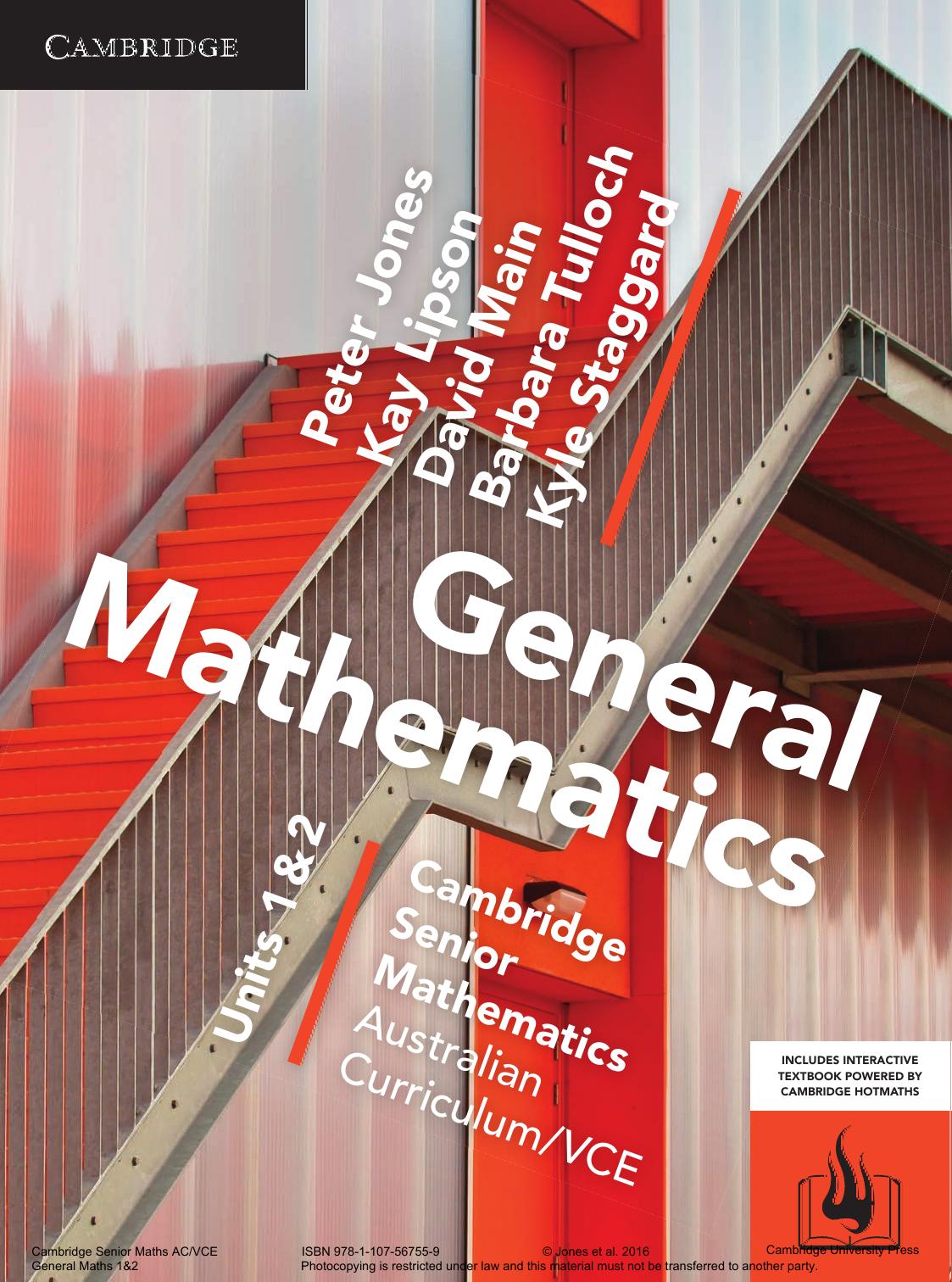 Cambridge Senior Mathematics Australian Curriculum VCE Cover
